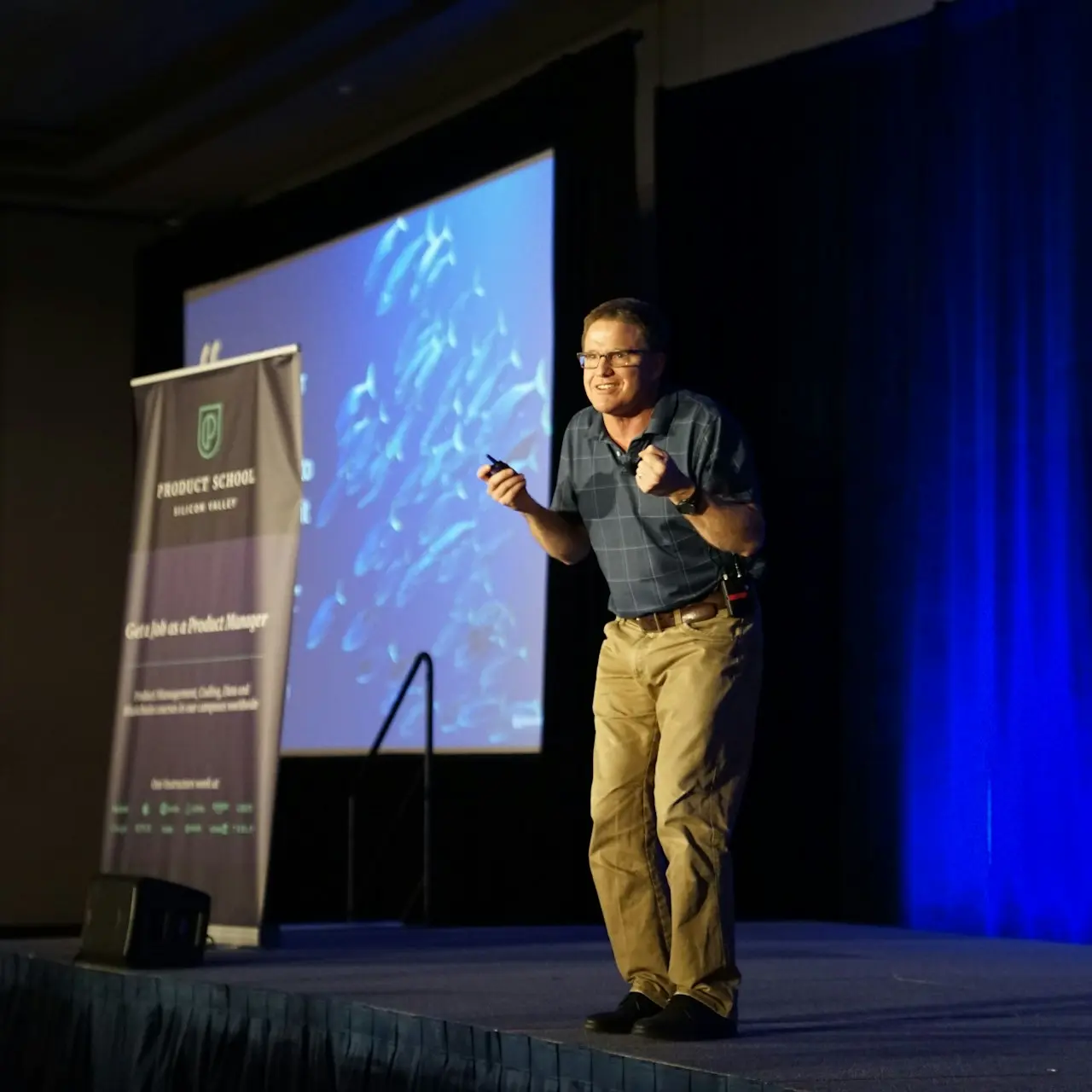 man standing on stage